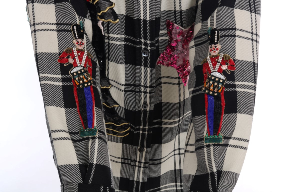 Dolce &amp; Gabbana – Kariertes Wollhemd mit bezaubernden Pailletten