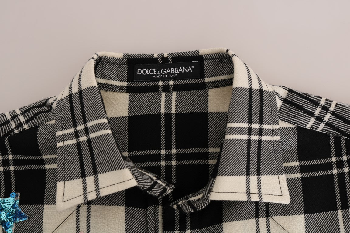 Dolce &amp; Gabbana – Kariertes Wollhemd mit bezaubernden Pailletten