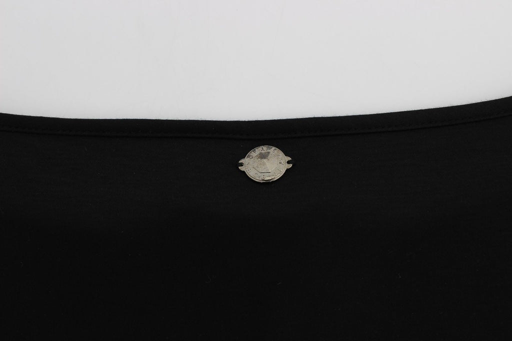 Versace Jeans – Elegantes schwarzes Etuikleid aus Seidenmischung