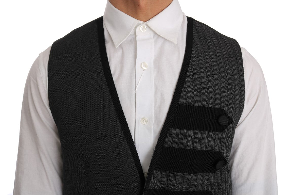 Elegante graue Weste mit Torrero-Muster von Dolce &amp; Gabbana