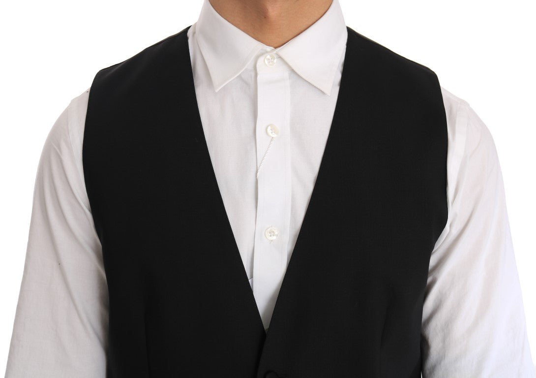 Dolce &amp; Gabbana – Elegante, schmal geschnittene Weste in Schwarz