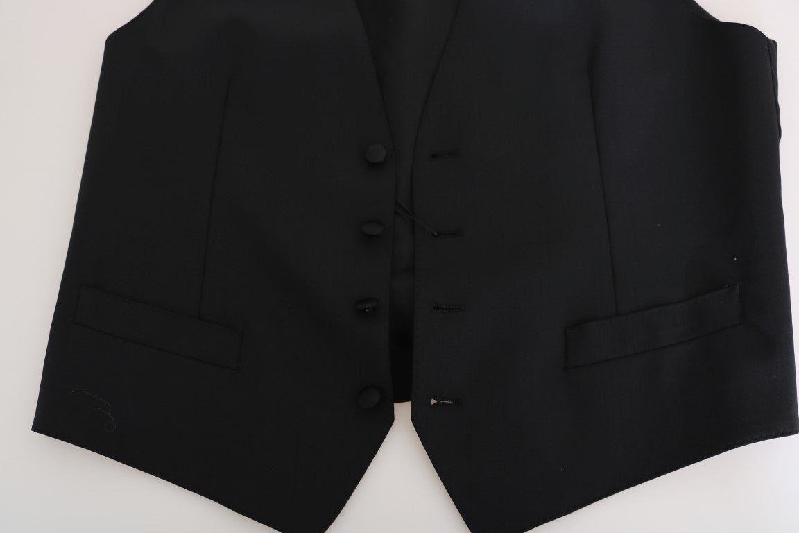 Dolce &amp; Gabbana – Elegante, schmal geschnittene Weste in Schwarz
