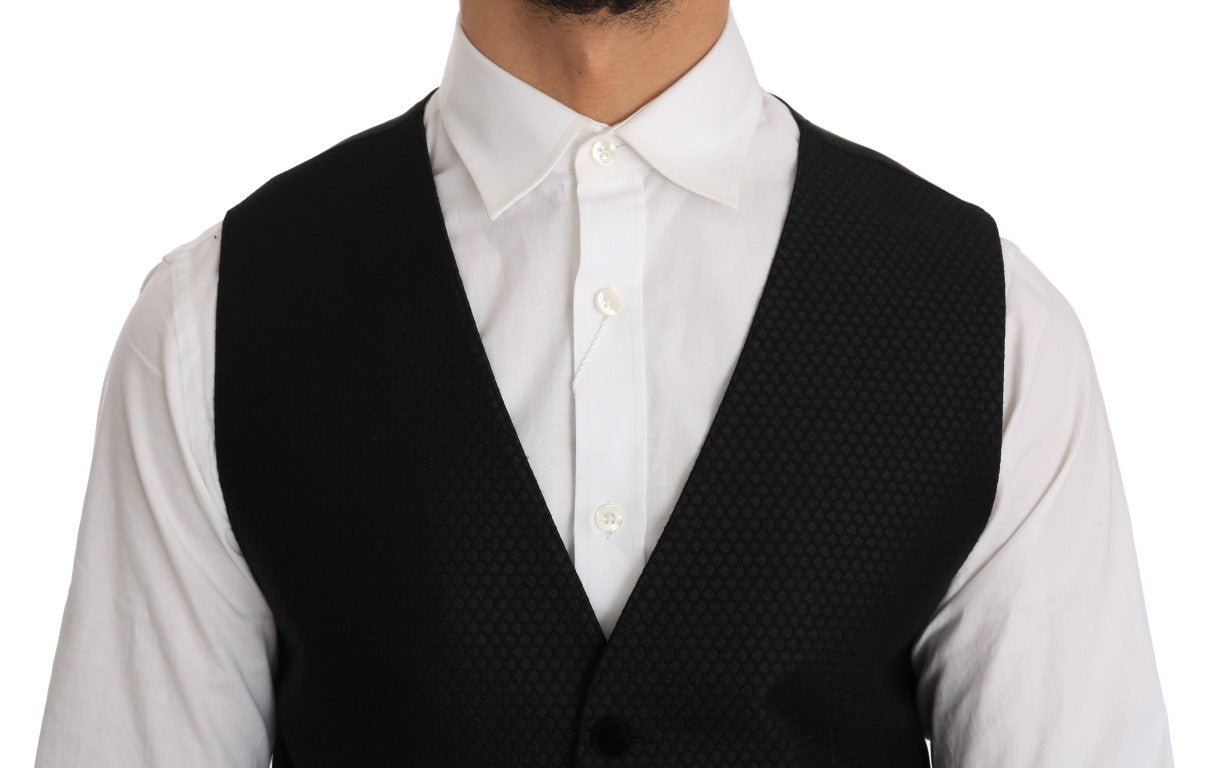 Dolce &amp; Gabbana – Elegante schwarze Weste mit Polka Dot-Muster