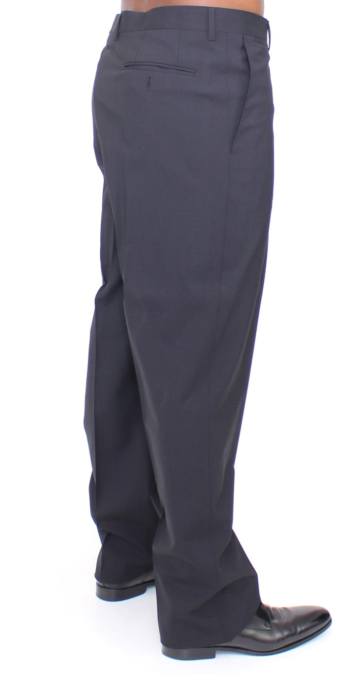 Dolce &amp; Gabbana Elegante plissierte schwarze Wollhose