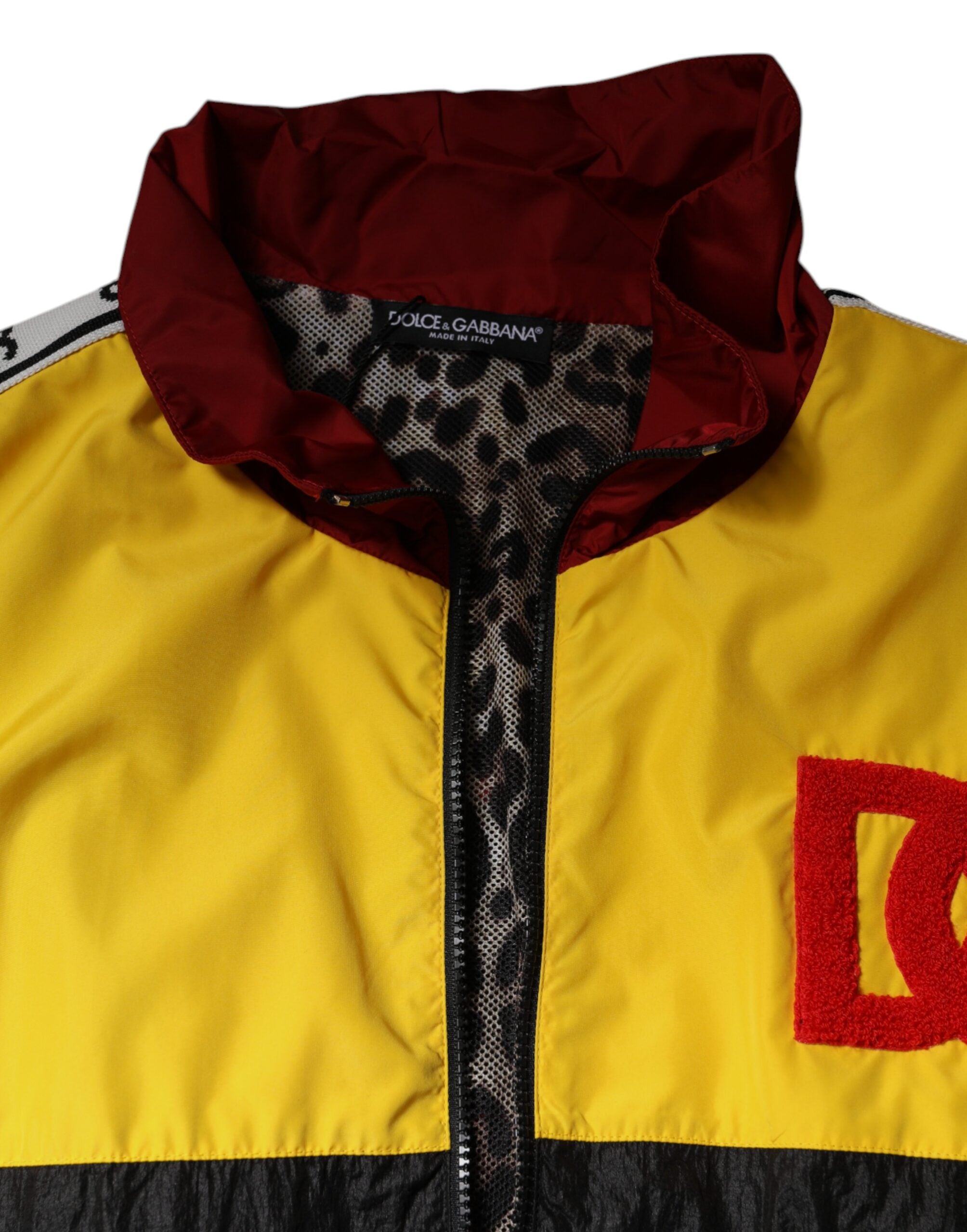Dolce &amp; Gabbana Mehrfarbiger Patchwork-Pullover für Herren mit durchgehendem Reißverschluss