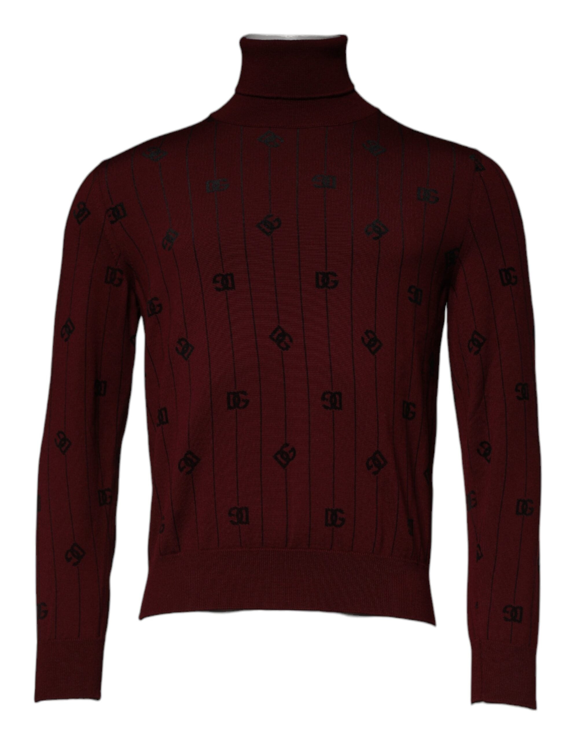 Dolce &amp; Gabbana, kastanienbrauner Rollkragenpullover mit Monogramm