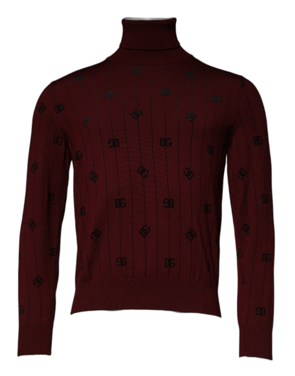Dolce &amp; Gabbana, kastanienbrauner Rollkragenpullover mit Monogramm
