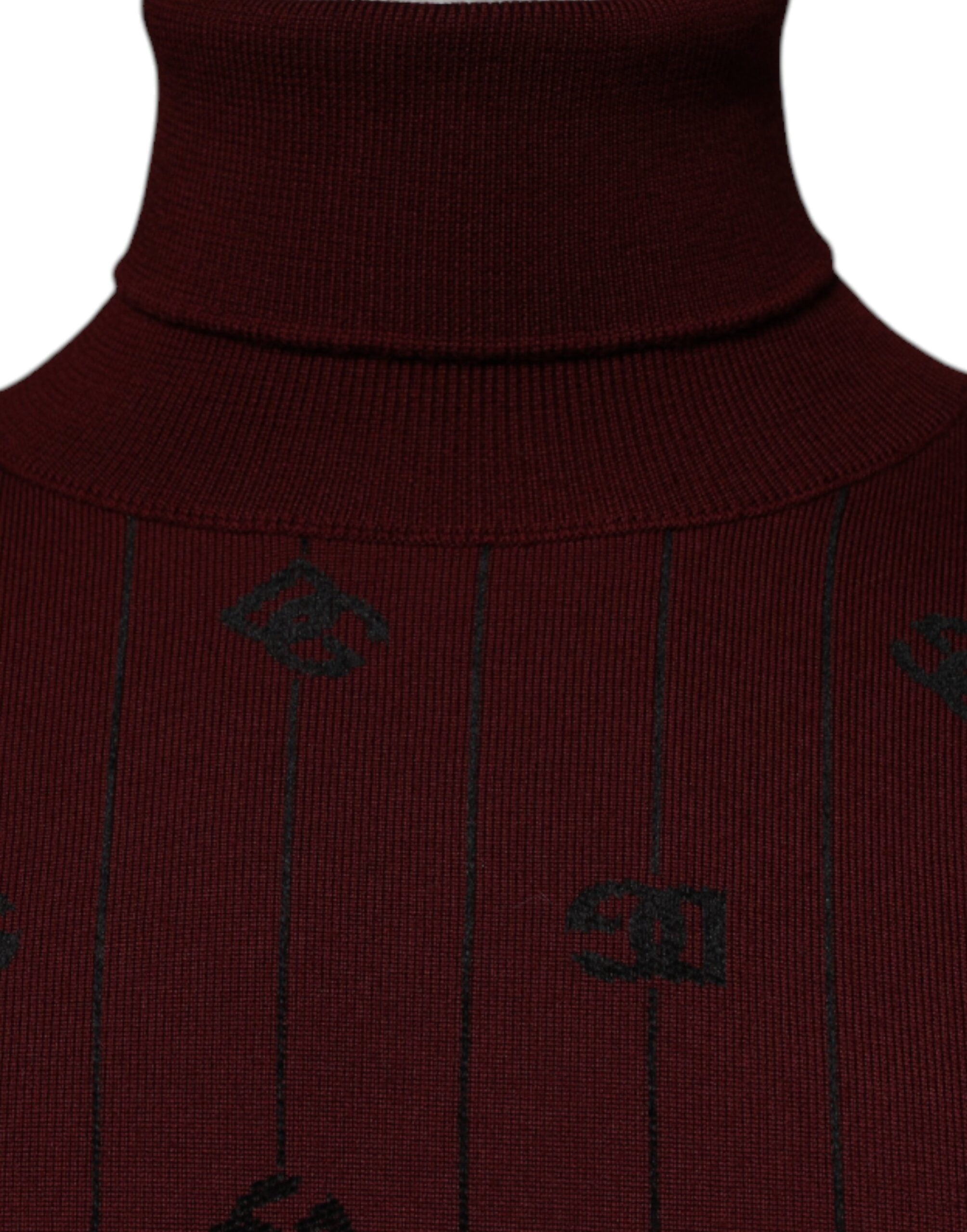 Dolce &amp; Gabbana, kastanienbrauner Rollkragenpullover mit Monogramm
