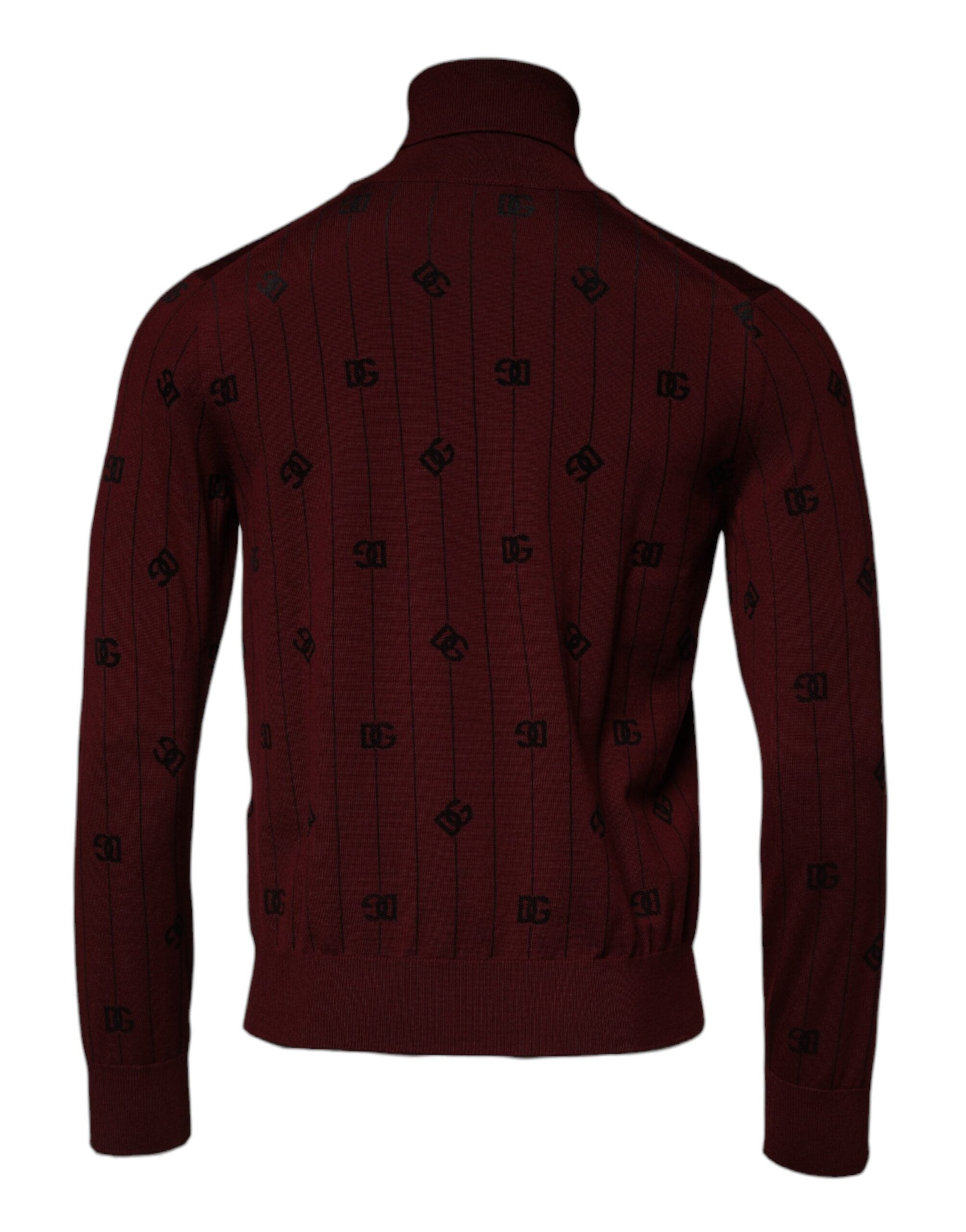 Dolce &amp; Gabbana, kastanienbrauner Rollkragenpullover mit Monogramm