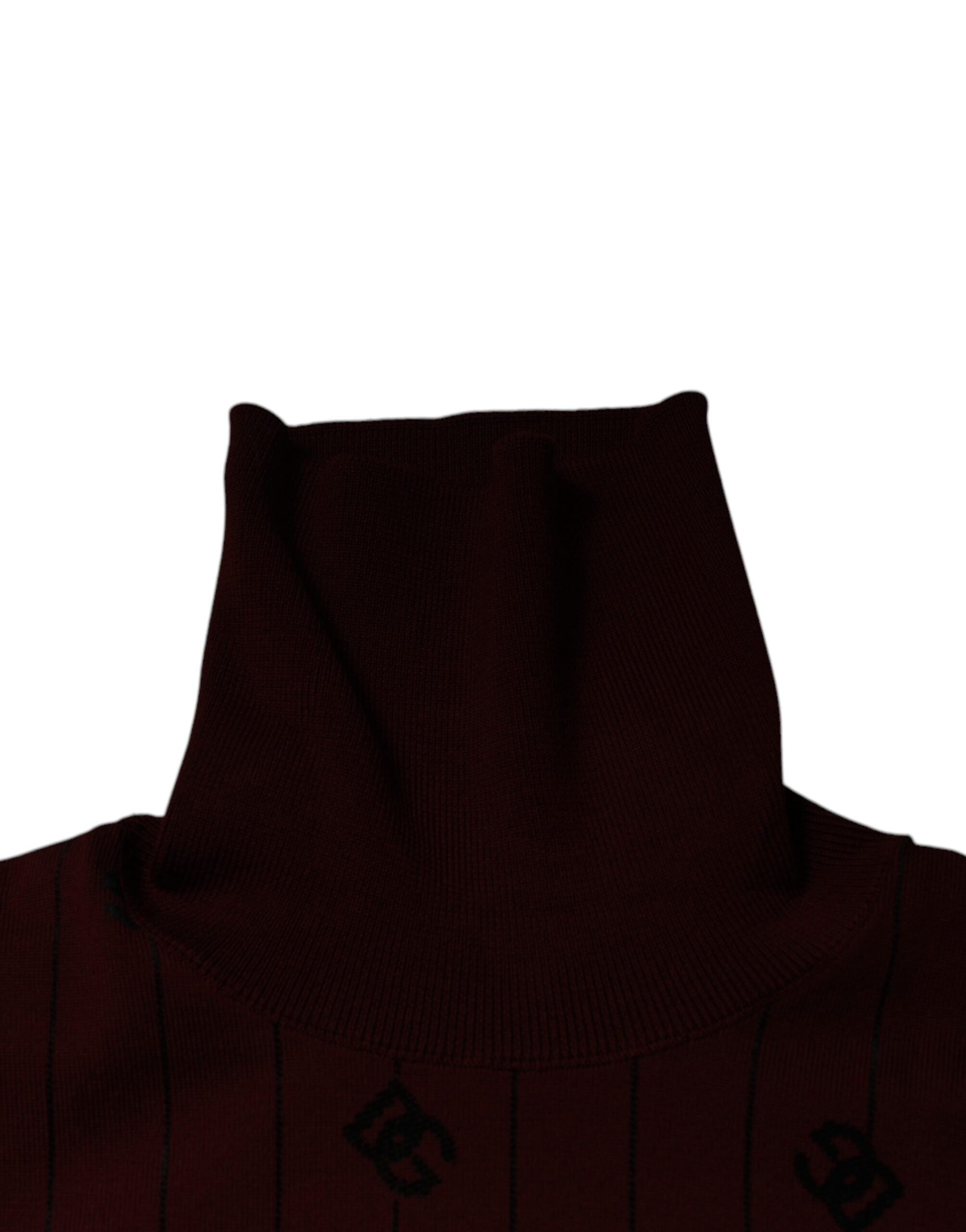 Dolce &amp; Gabbana, kastanienbrauner Rollkragenpullover mit Monogramm
