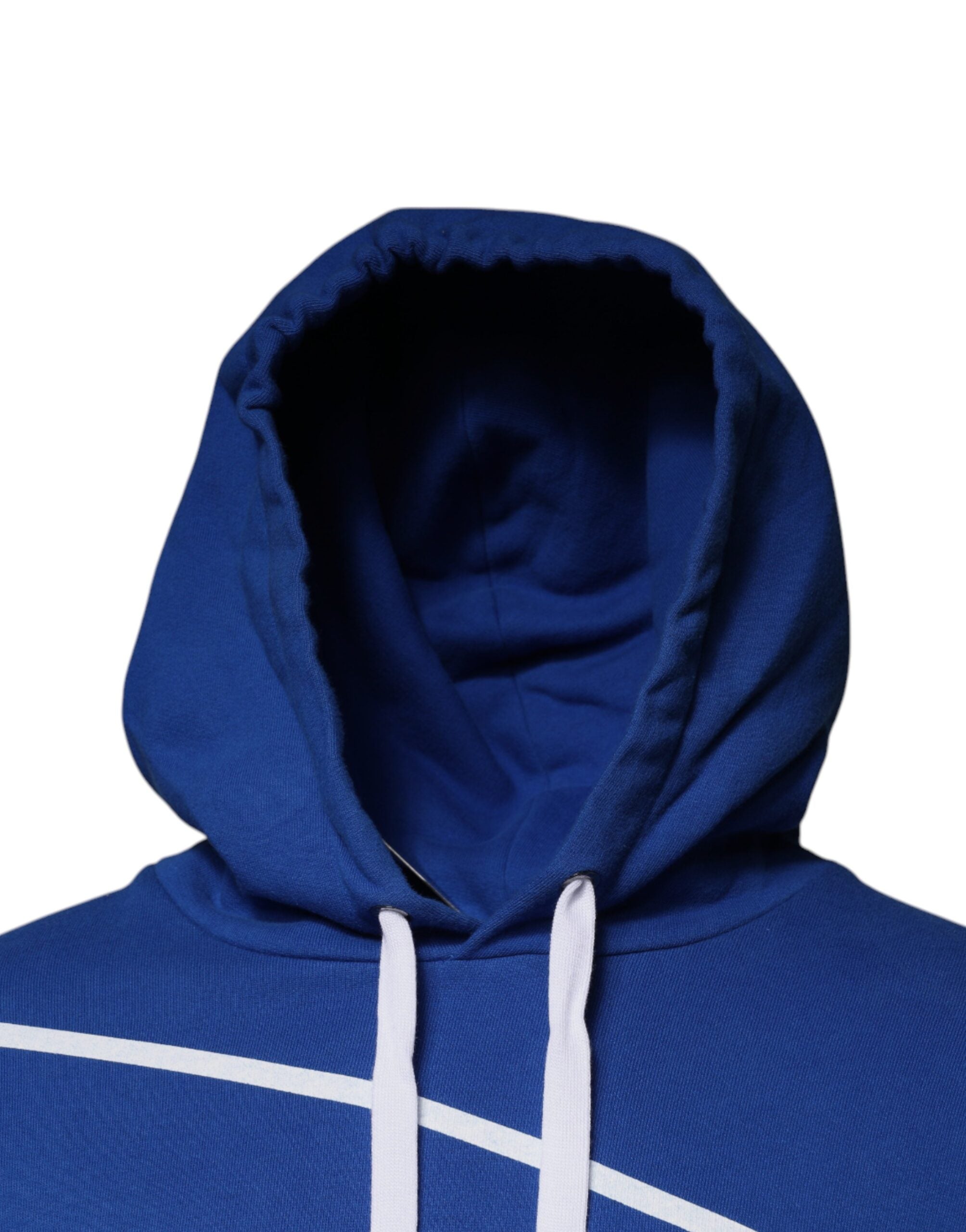 Dolce &amp; Gabbana – Blaues Sweatshirt mit Logo-Print und Kapuze