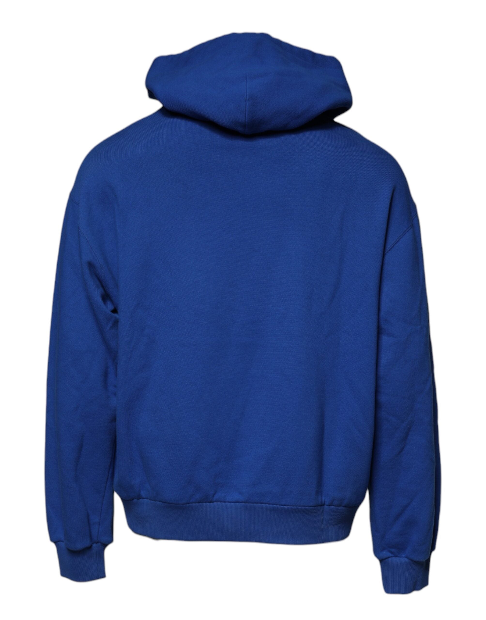 Dolce &amp; Gabbana – Blaues Sweatshirt mit Logo-Print und Kapuze