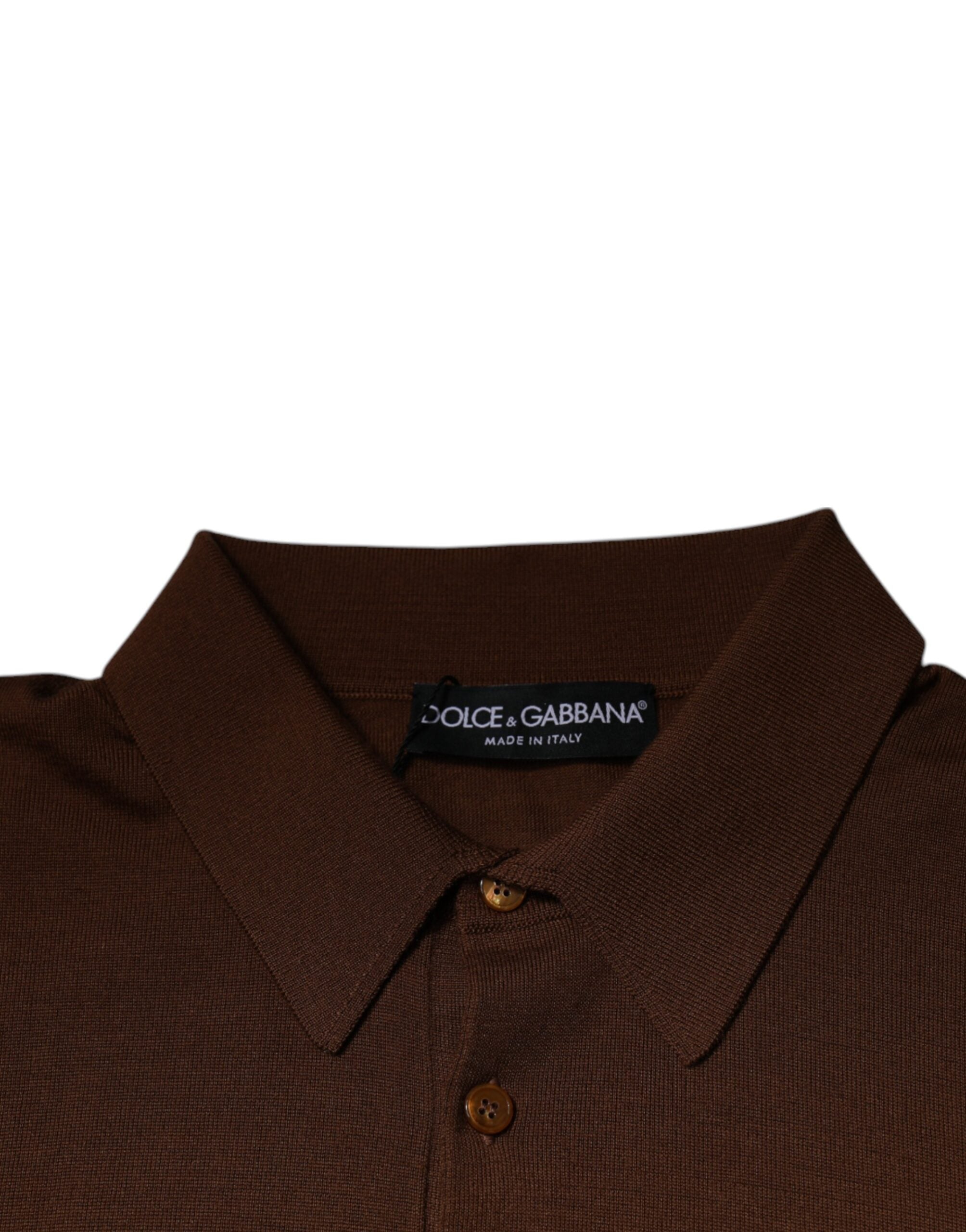 Dolce &amp; Gabbana Brauner Kaschmirpullover mit Knöpfen für Herren