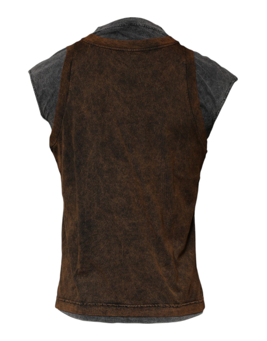 Dolce &amp; Gabbana – Ärmelloses T-Shirt aus Baumwolle mit Rundhalsausschnitt in Braun