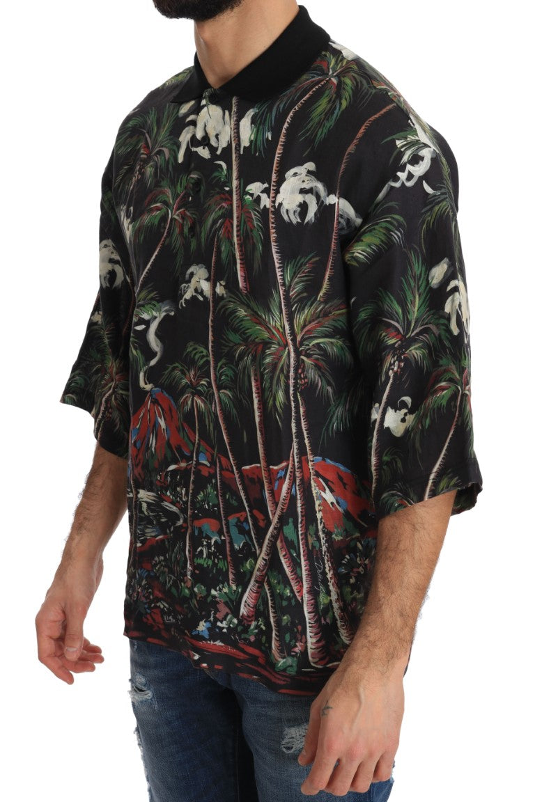 Dolce &amp; Gabbana Poloshirt mit sizilianischem Vulkanmotiv