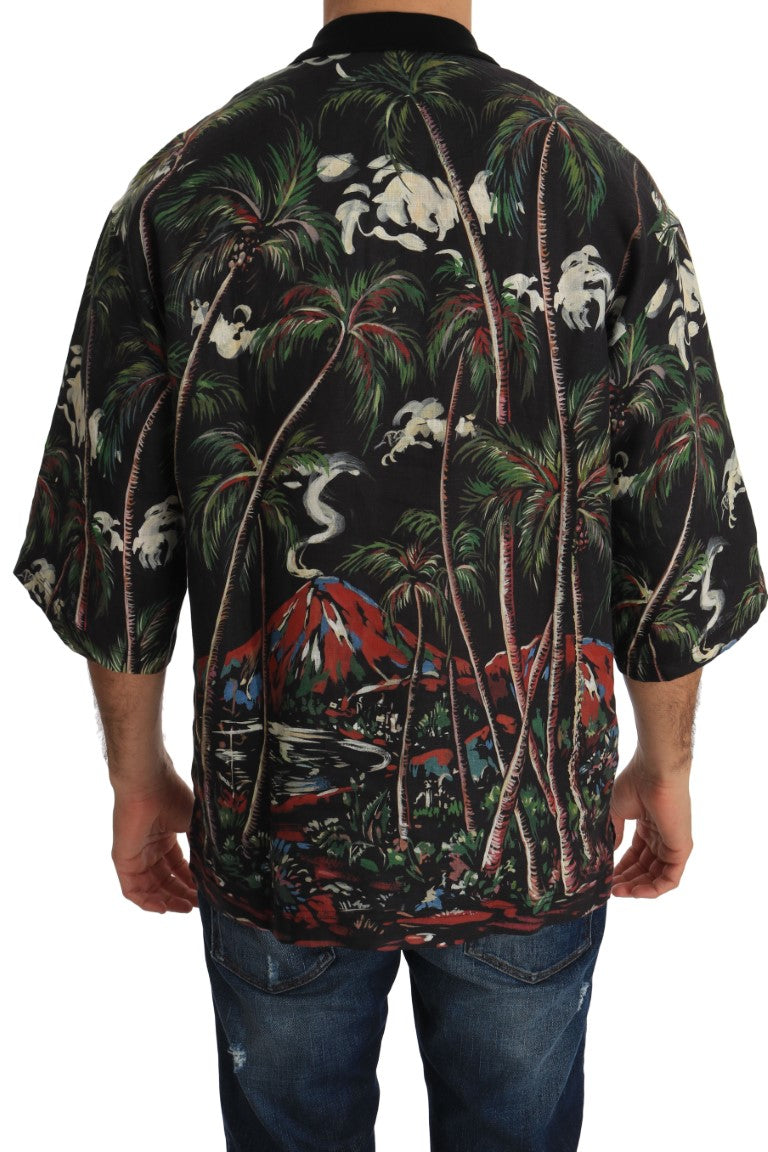Dolce &amp; Gabbana Poloshirt mit sizilianischem Vulkanmotiv