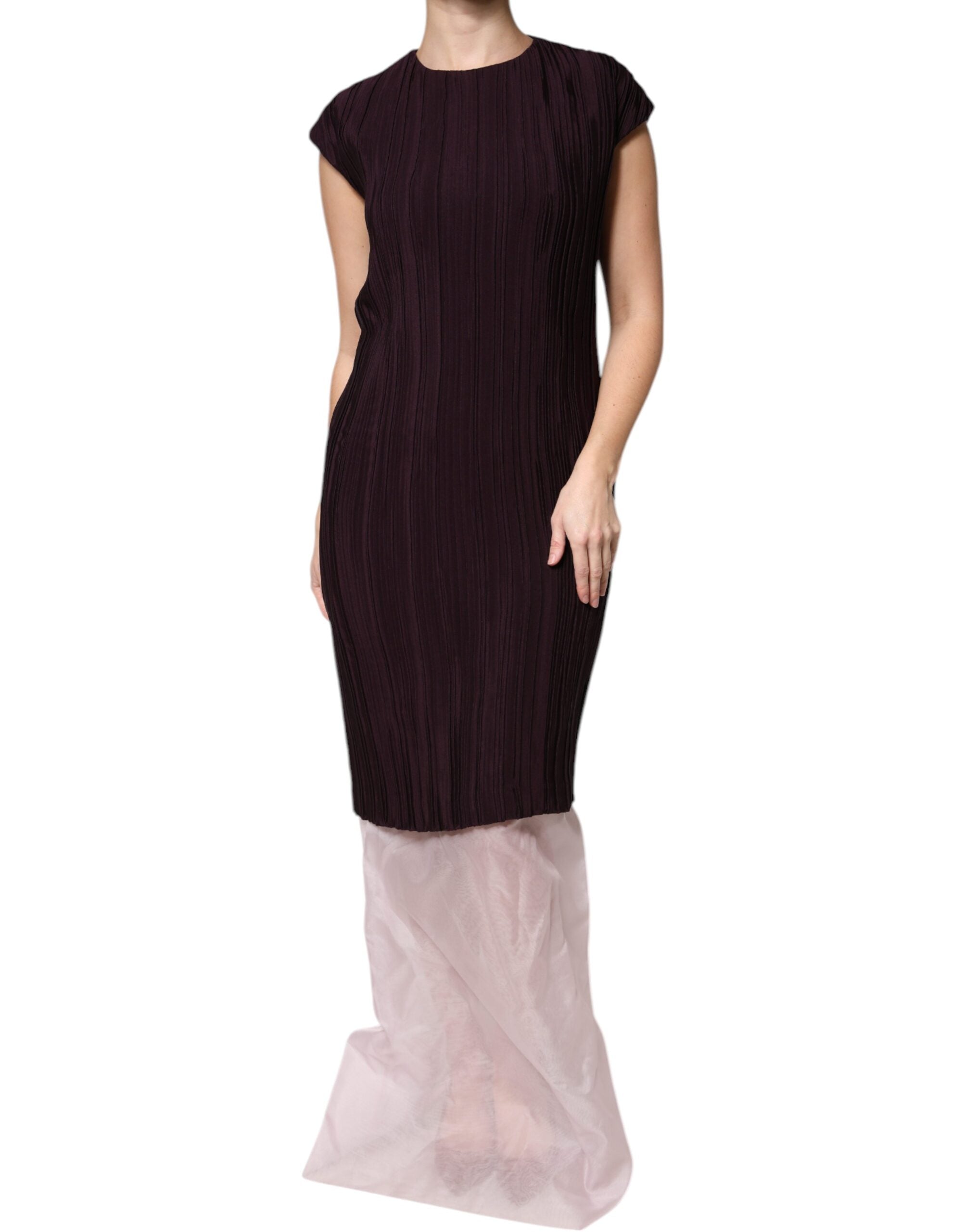 Barbara Casasola – Braunes Maxikleid aus Seide mit kurzen Ärmeln