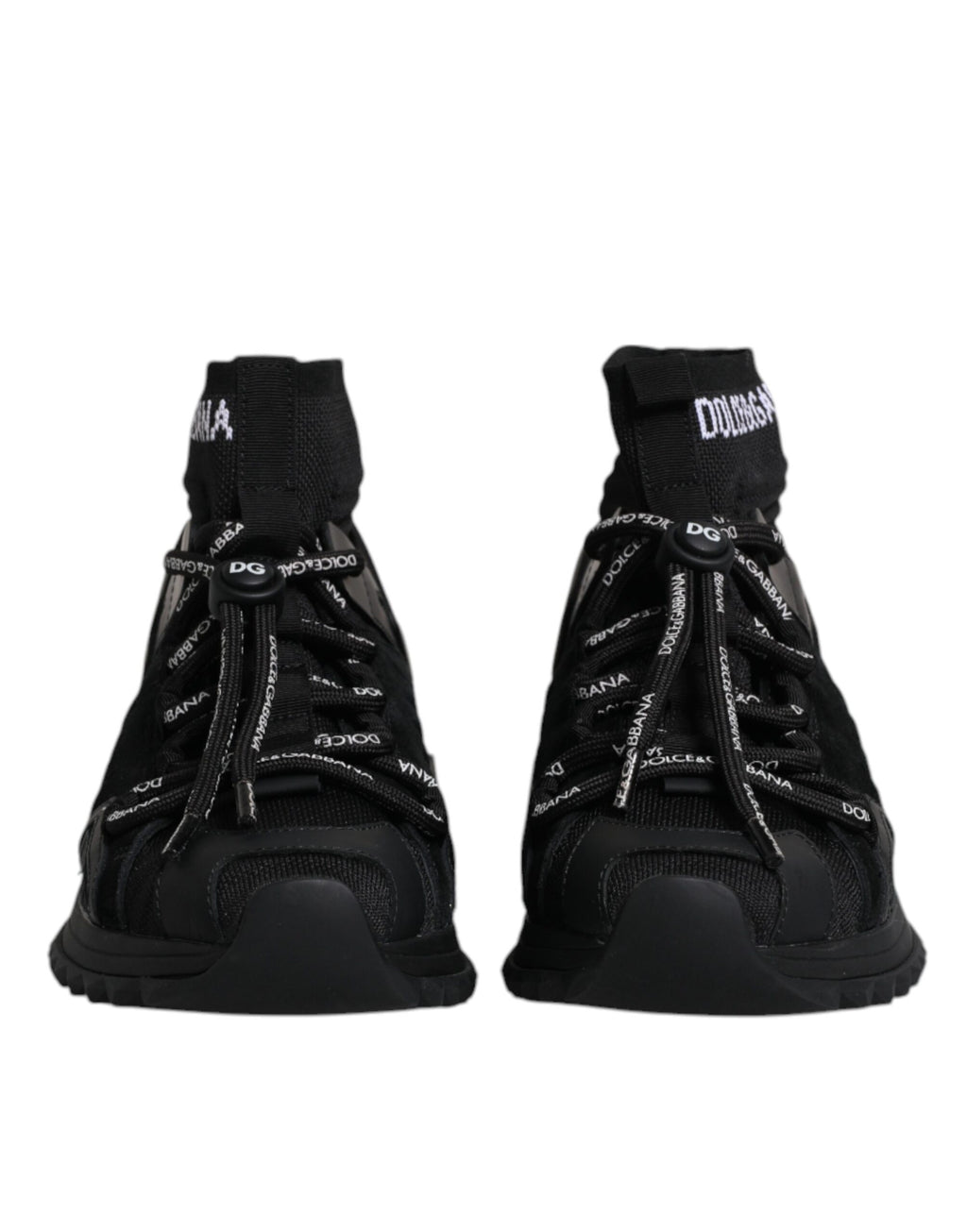 Dolce &amp; Gabbana Schwarze Sorrento Socken Logo Sneakers Schuhe