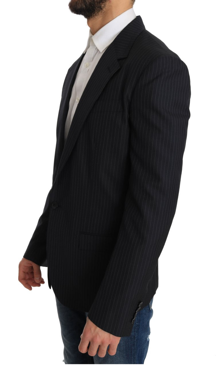 Dolce &amp; Gabbana Eleganter Slim Fit gestreifter Blazer aus Wolle und Seide
