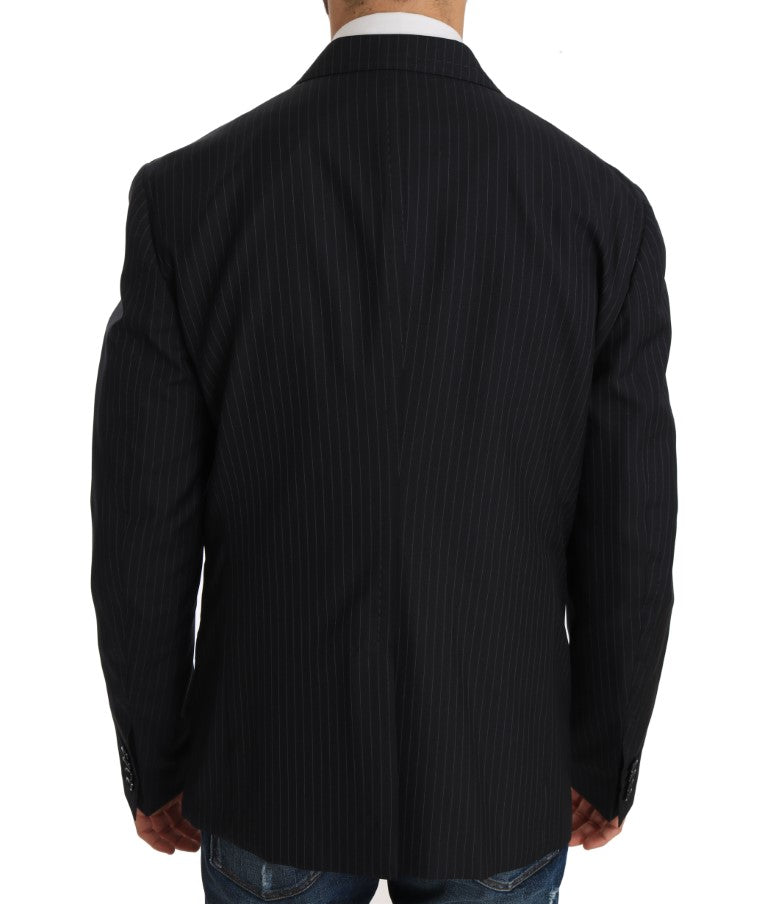 Dolce &amp; Gabbana Eleganter Slim Fit gestreifter Blazer aus Wolle und Seide