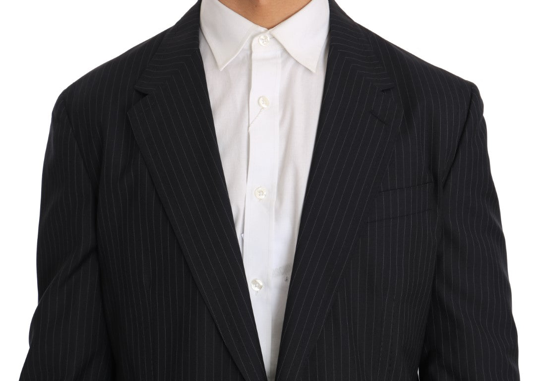 Dolce &amp; Gabbana Eleganter Slim Fit gestreifter Blazer aus Wolle und Seide