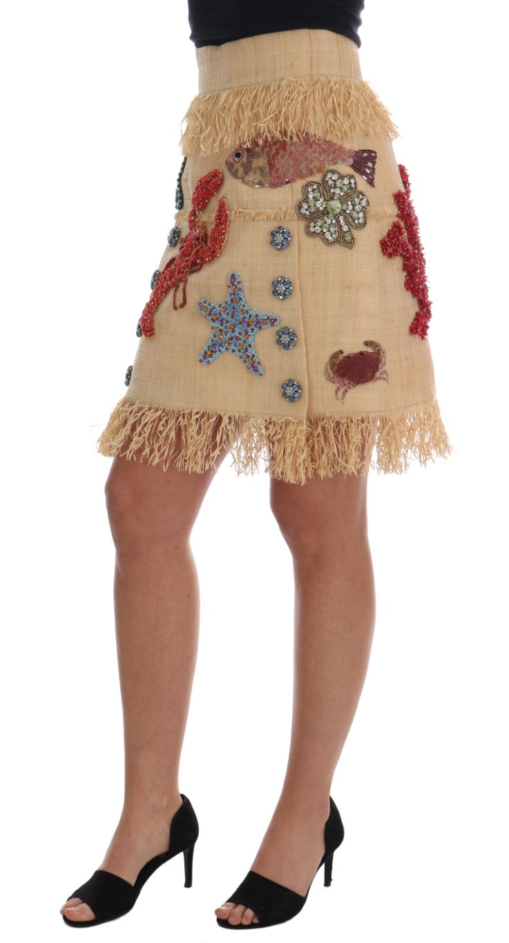 Dolce &amp; Gabbana Rock mit hoher Taille und Kristallverzierung