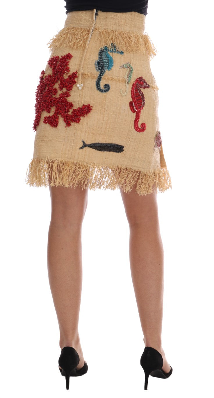 Dolce &amp; Gabbana Rock mit hoher Taille und Kristallverzierung