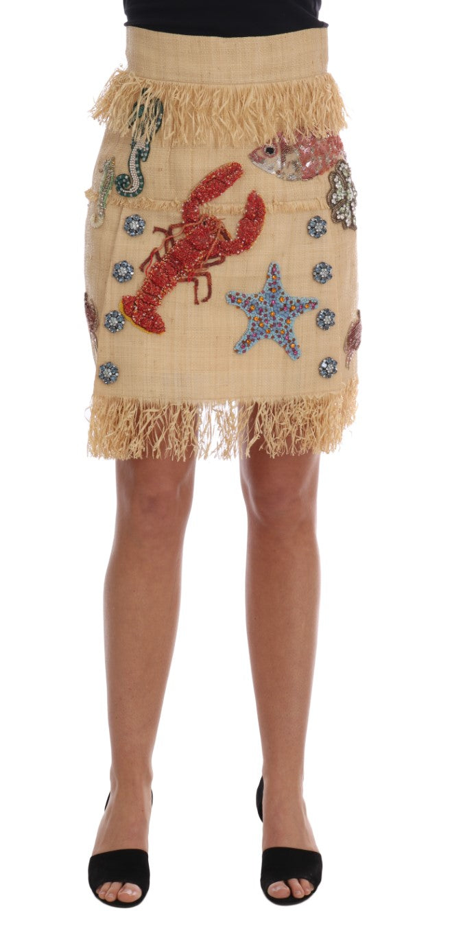 Dolce &amp; Gabbana Rock mit hoher Taille und Kristallverzierung