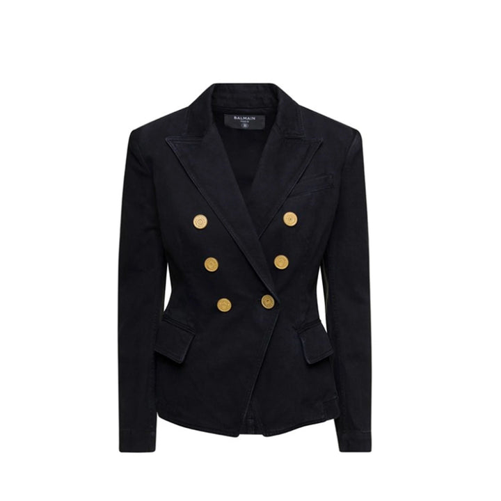 Balmain Double-Breasted Denim Blazer