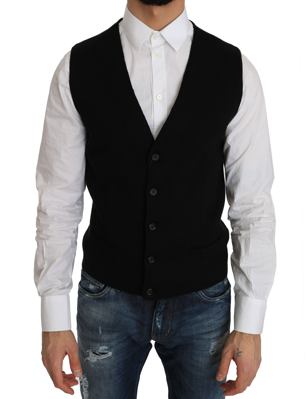 Dolce &amp; Gabbana – Elegante, schwarze Weste aus Baumwolle