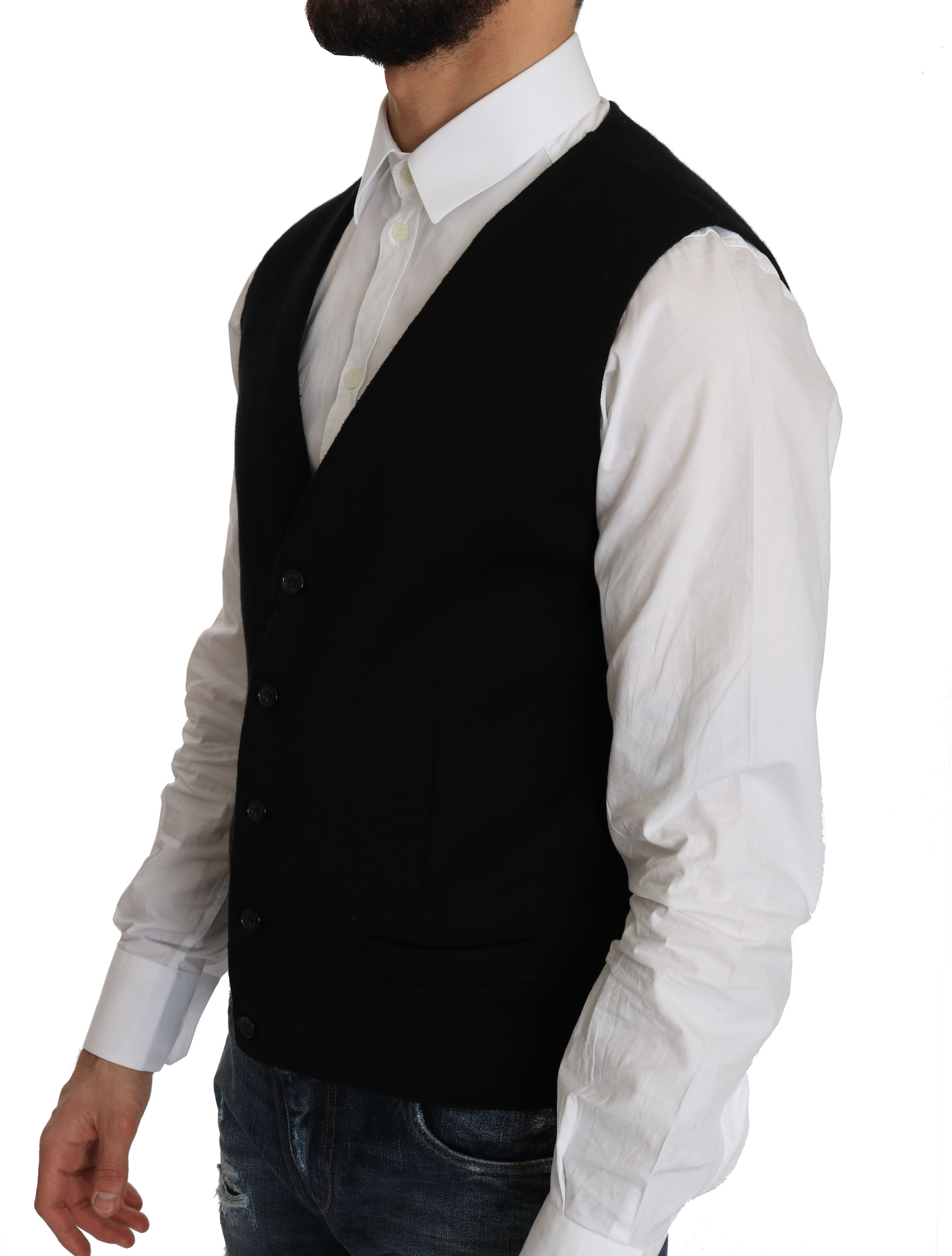 Dolce &amp; Gabbana – Elegante, schwarze Weste aus Baumwolle