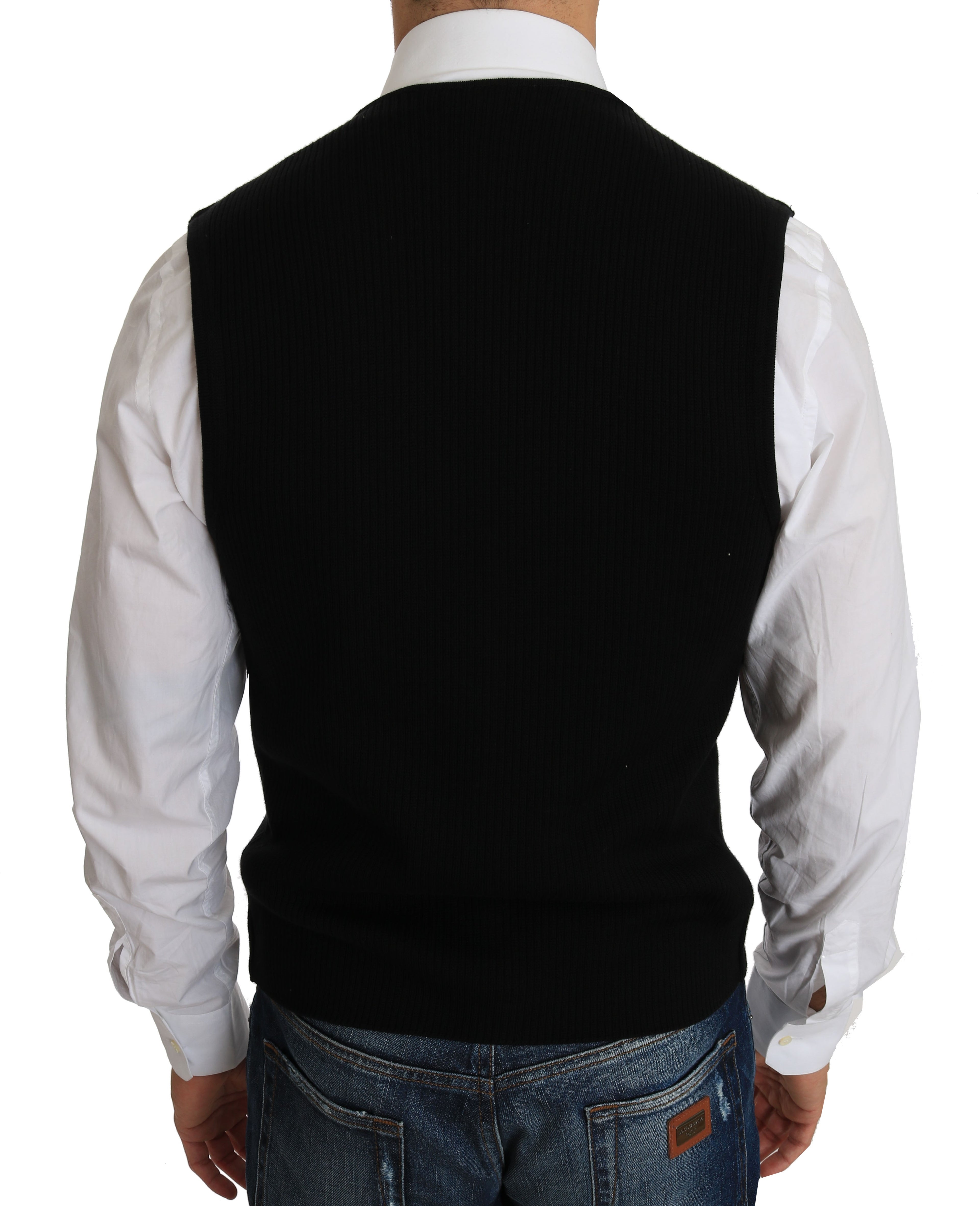 Dolce &amp; Gabbana – Elegante, schwarze Weste aus Baumwolle