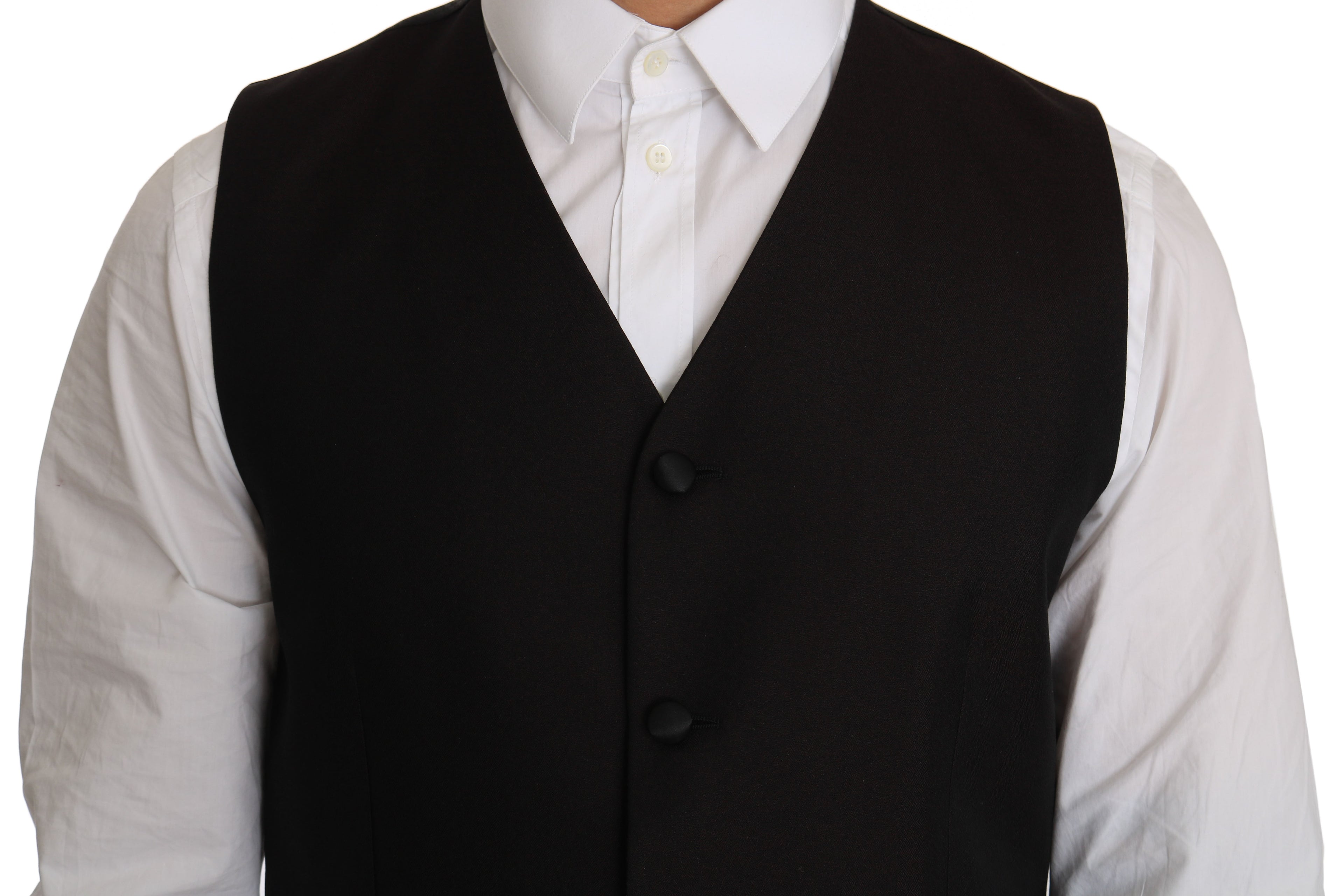 Dolce &amp; Gabbana – Elegante, schwarze Weste aus Seidenmischung