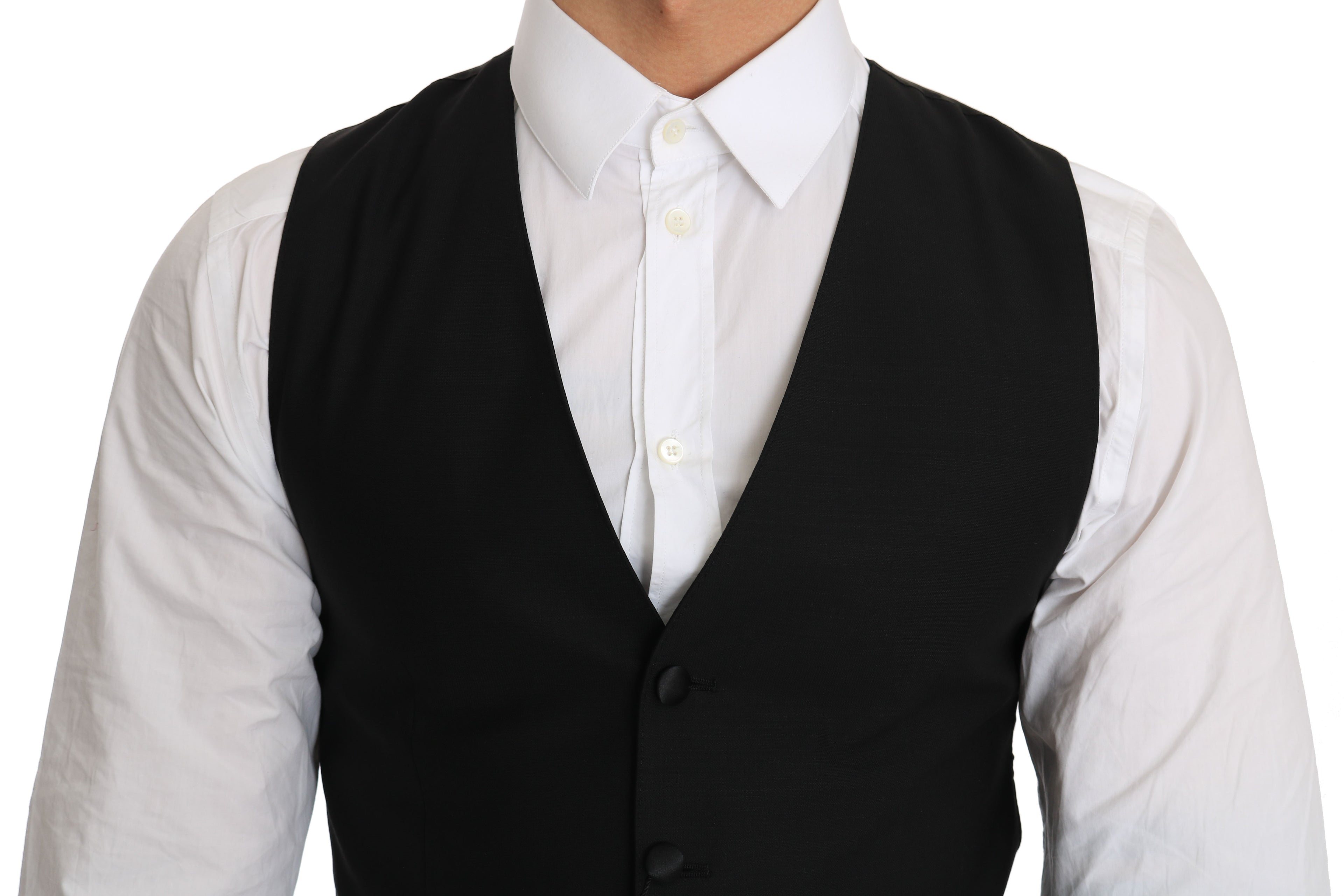 Dolce &amp; Gabbana – Elegante Weste aus schwarzer Wollmischung