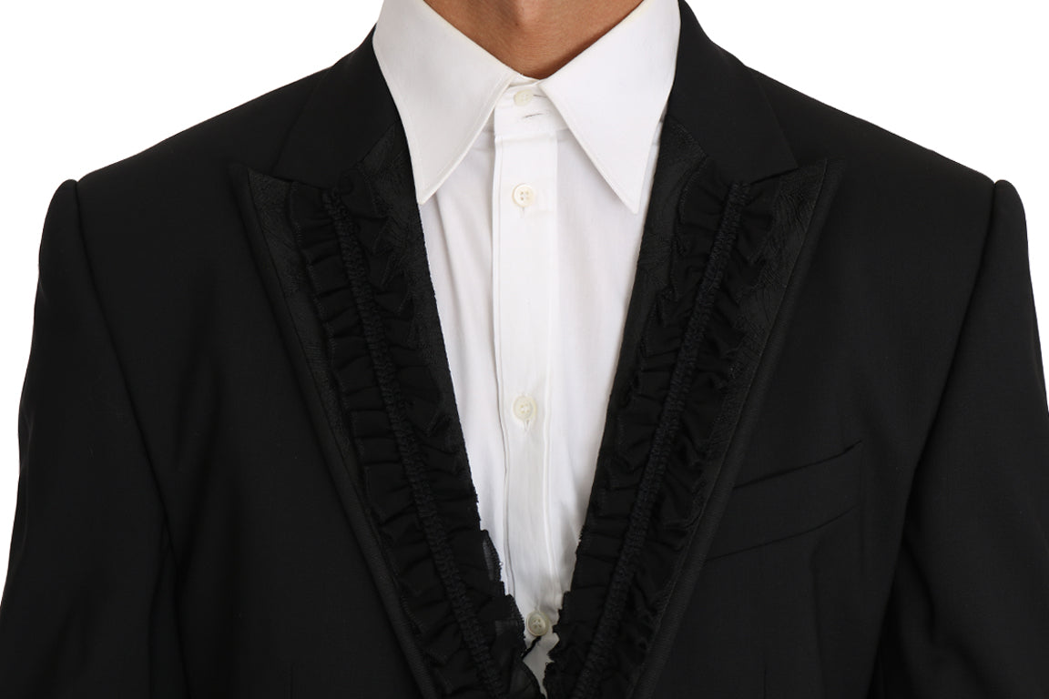 Dolce &amp; Gabbana – Elegante, schwarze Martini-Blazerjacke in Slim Fit