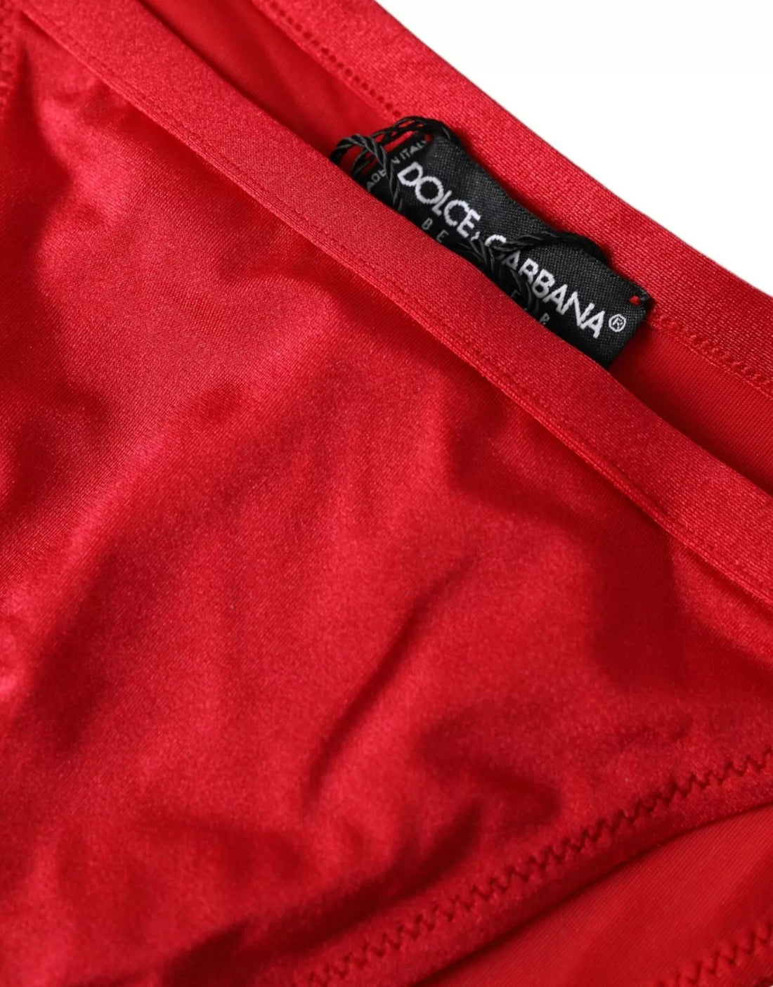 Dolce &amp; Gabbana Roter Nylon Stretch Beachwear Bademode Unterteil Bikini