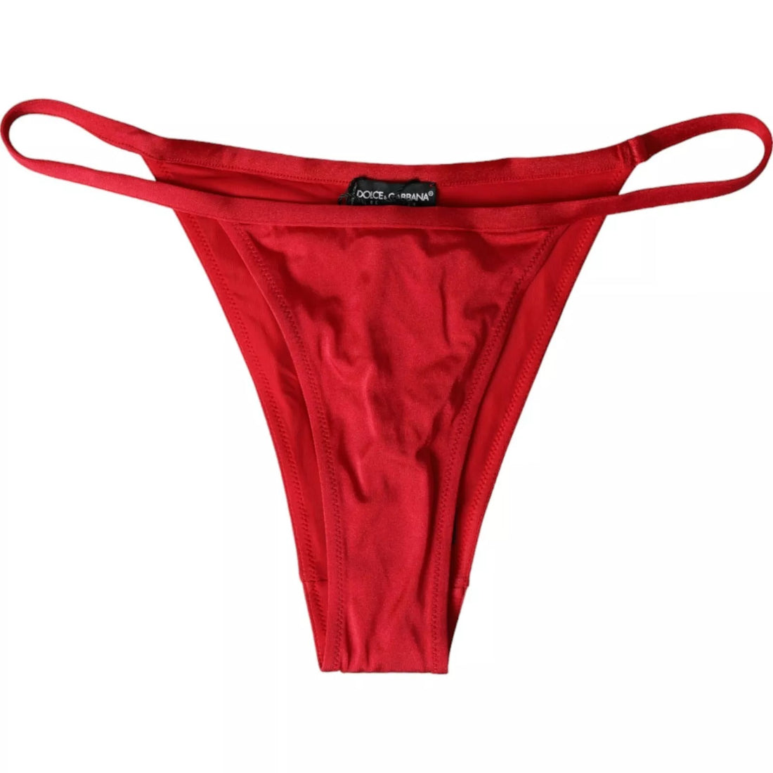 Dolce &amp; Gabbana Roter Nylon Stretch Beachwear Bademode Unterteil Bikini