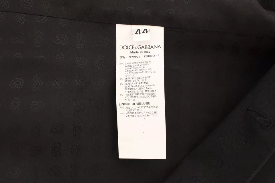 Dolce &amp; Gabbana Schwarzes Woll-Seidenkleid, Weste, Jacke