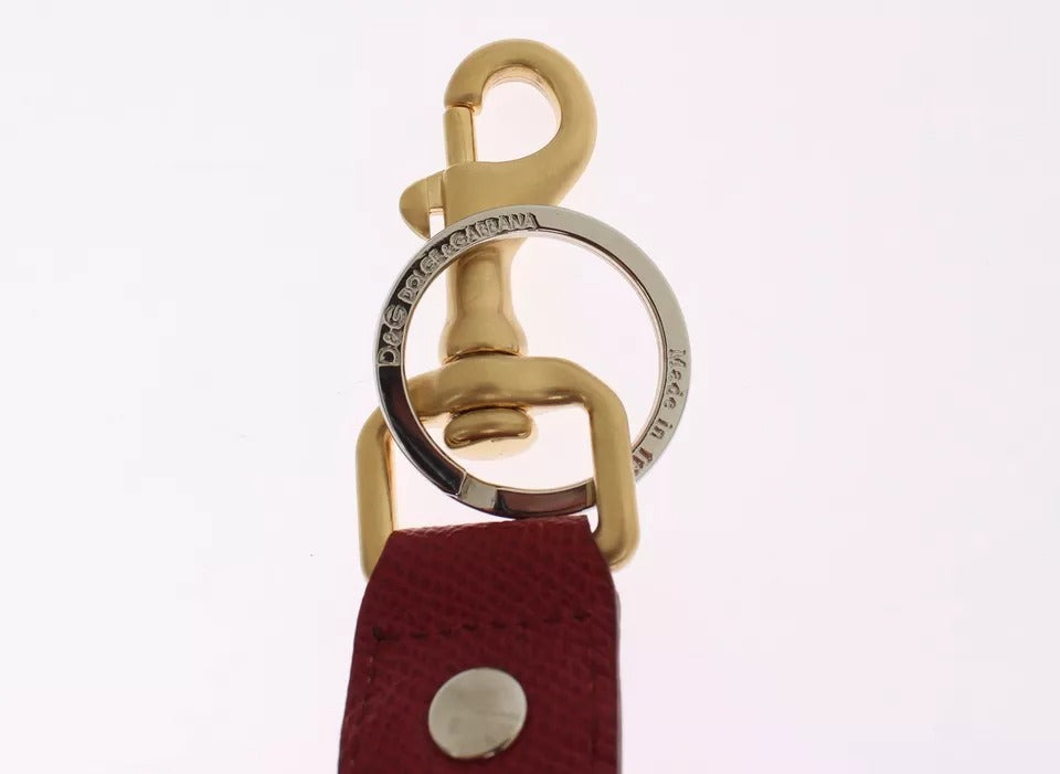 Dolce &amp; Gabbana – Schlüsselanhänger mit mehrfarbigem Raffia-Leder und Verschlussfinderkette
