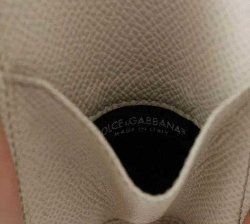 Dolce &amp; Gabbana – Kondometui-Taschengeldbörse aus weißem Dauphine-Leder