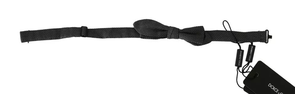 Dolce &amp; Gabbana Graue Seidenkrawatte mit Muster für Herren
