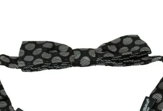Dolce &amp; Gabbana Schwarze Seidenkrawatte mit Kreisen für Herren