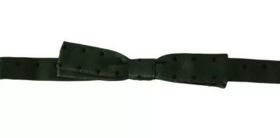 Dolce &amp; Gabbana Grüne Seidenkrawatte mit Punkten für Herren