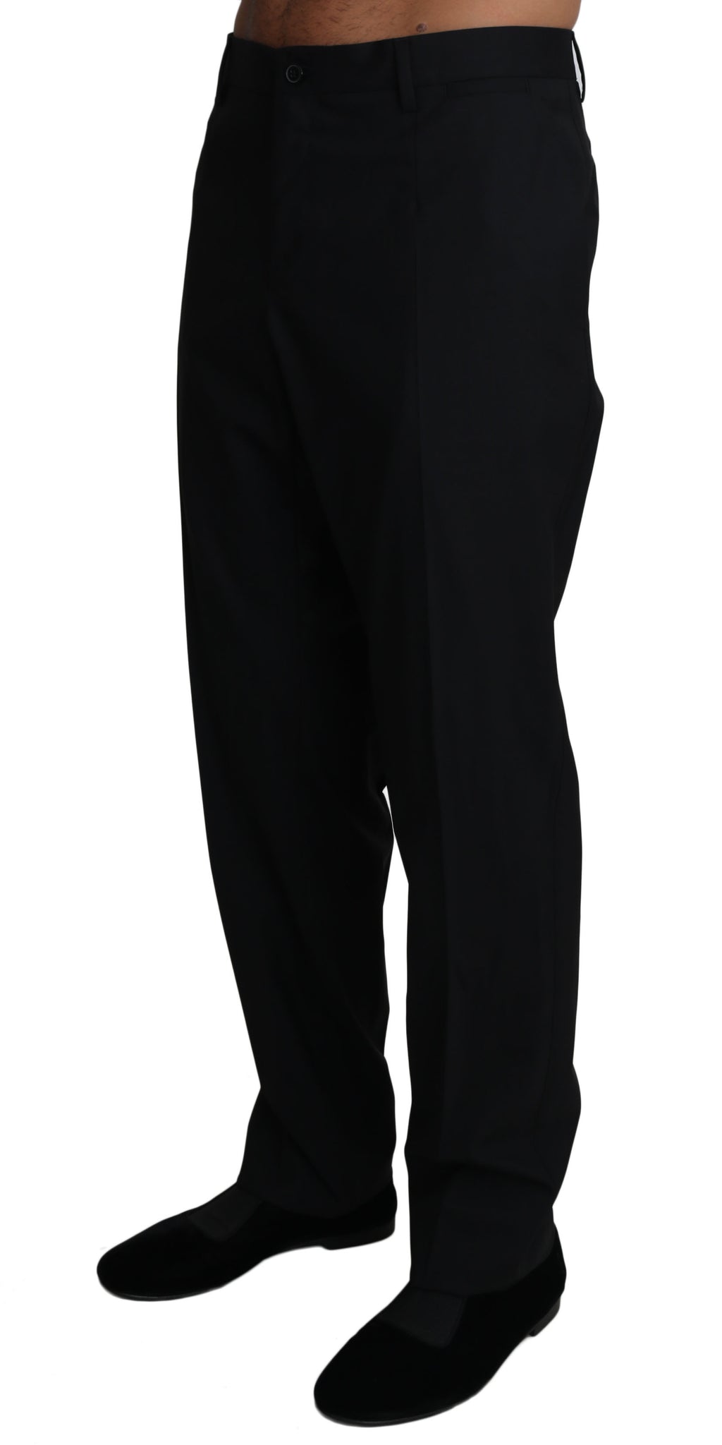 Dolce &amp; Gabbana – Elegante, schwarze Hose aus Wollmischung