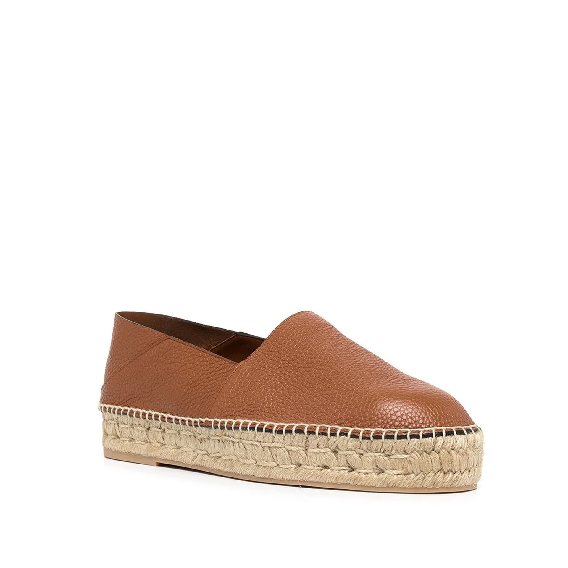 Valentino Garavani Logo-Plaque Leather Espadrilles