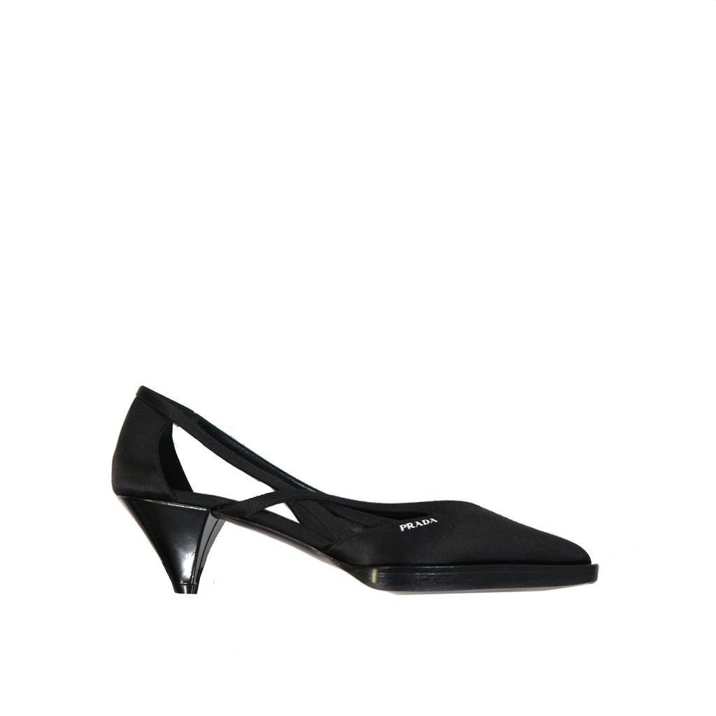 Prada 55mm Cut-Out Satin Pumps