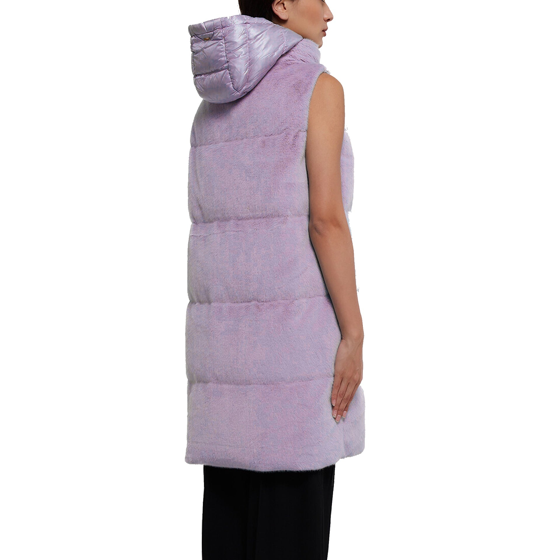 Herno Faux Fur Sleeveles Coat – Siebentaschen