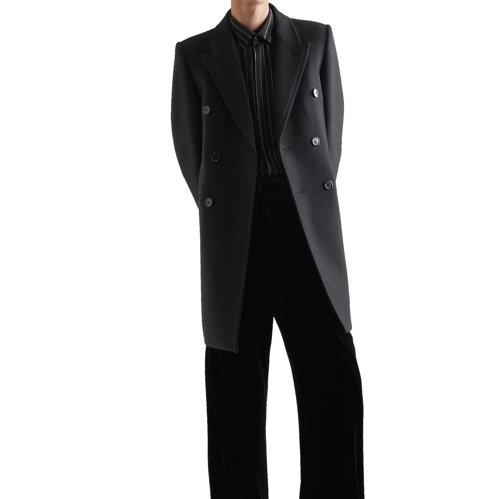 Saint Laurent Double-Breasted Wool Coat – Siebentaschen