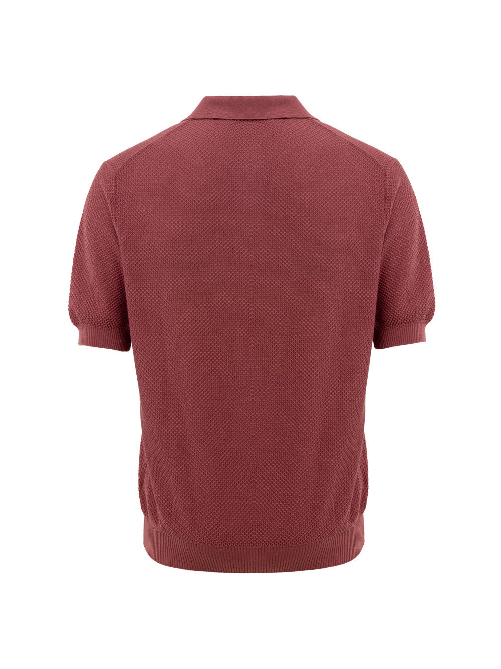 Gran Sasso Men's Honeycomb Piqué Cotton Polo Shirt Red – Siebentaschen