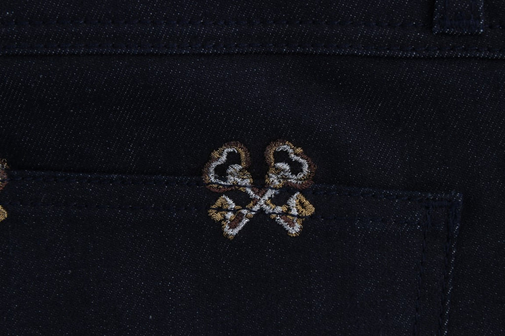 Dolce &amp; Gabbana – Elegante Slim-Fit-Jeans aus besticktem Denim